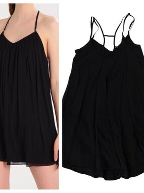 Abercrombie & Fitch Women’s Mini Slip Dress Small Black Cut-out Back Romantic S